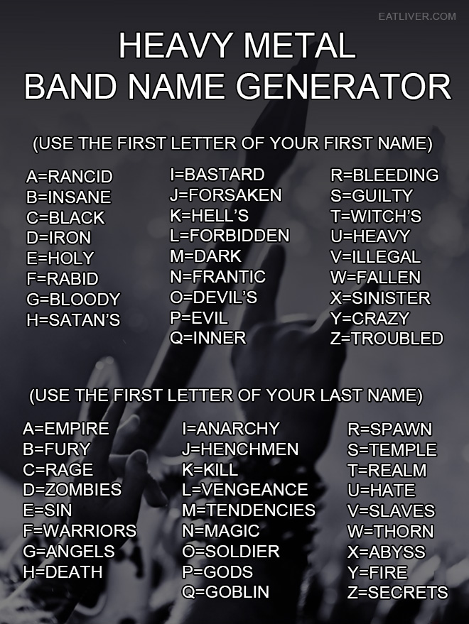 Heavy Metal Band Name Generator 