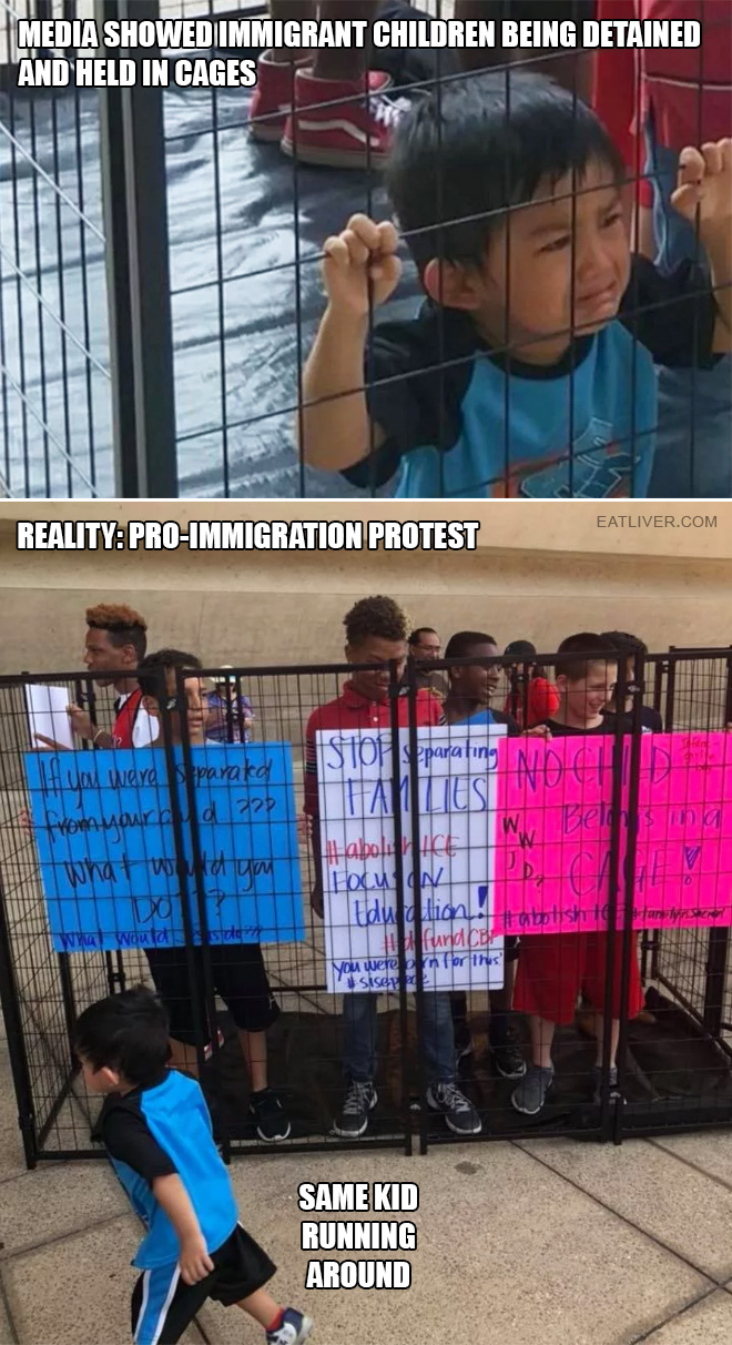 Immigrant kids in cages.