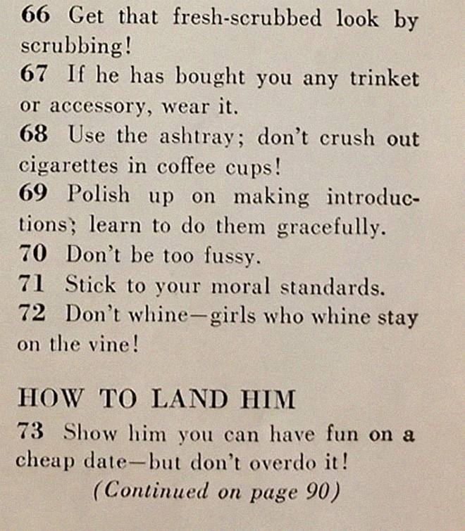 How to land a husband.