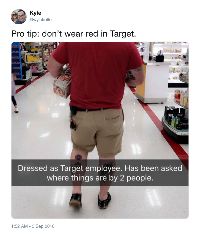 Pro tip: don't wear red in Target.