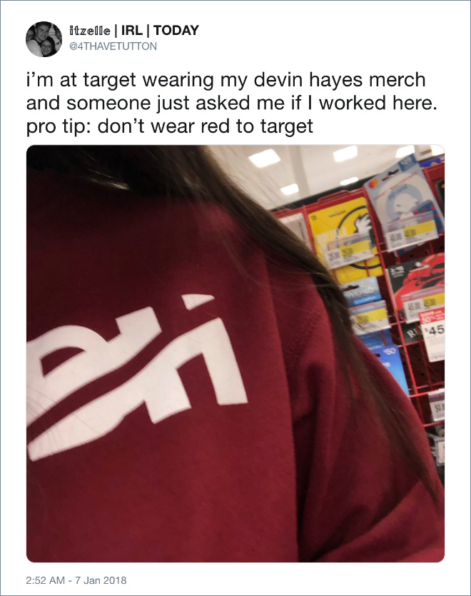 Pro tip: don't wear red to Target.