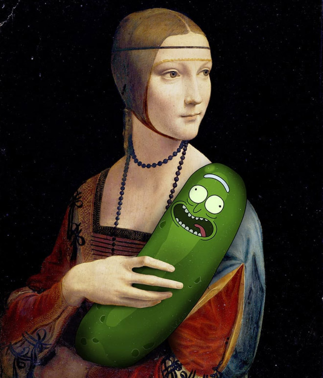 Pickle Rick meets art.