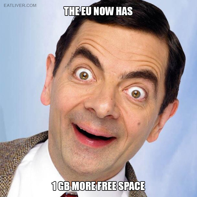 The EU now has 1 GB free space.