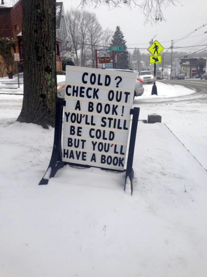 Cold? Check out a book!