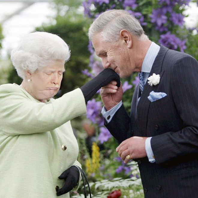 Donald Trump photoshopped as Queen of England.