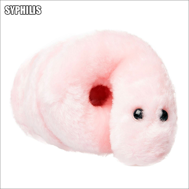 Cute disease plush toy.