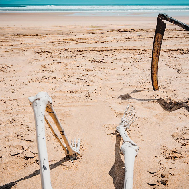 New Zealand's water safety mascot: The Swim Reaper.