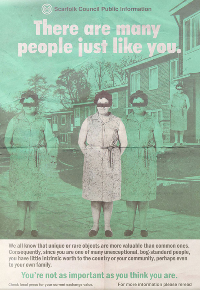 Creepy 1970s-era poster from an imaginary British town.