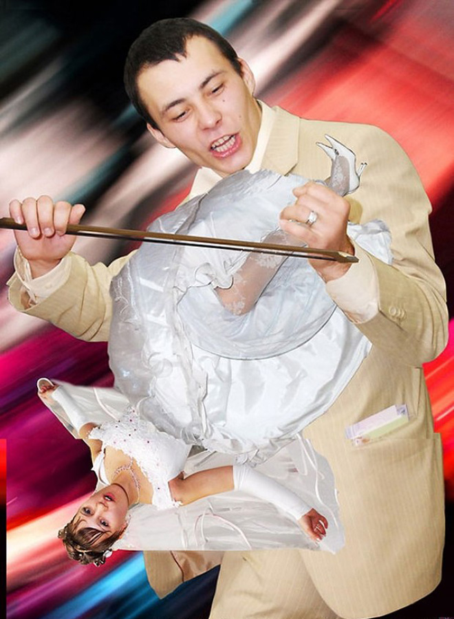 Typical Russian wedding picture.