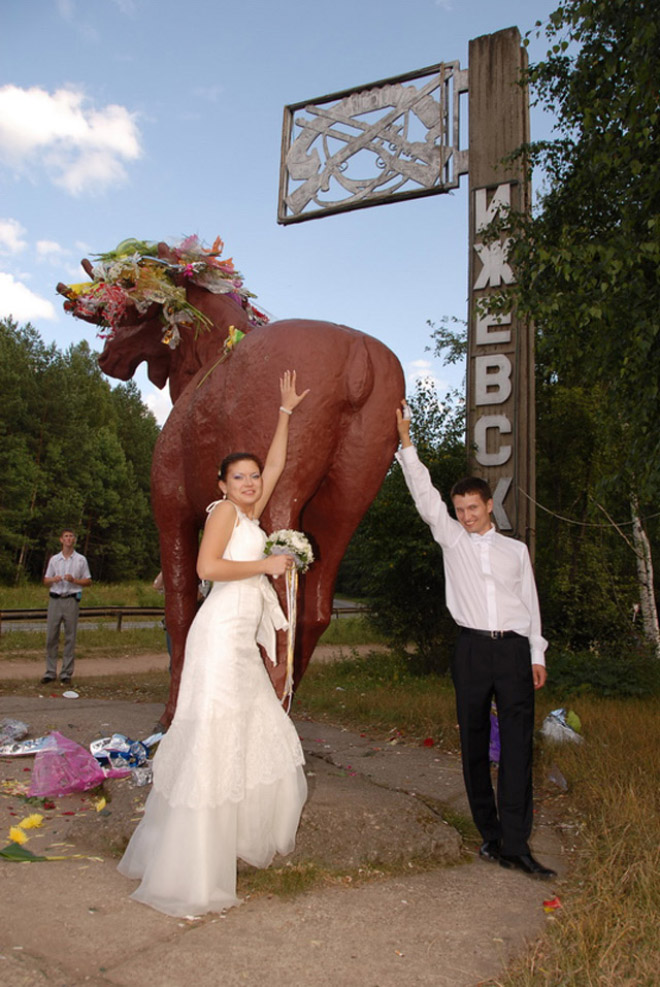 Typical Russian wedding picture.