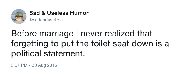 Funny tweet about marriage.