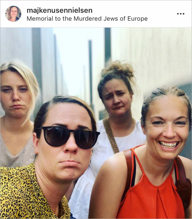 When selfie generation visits Holocaust Memorial in Berlin...