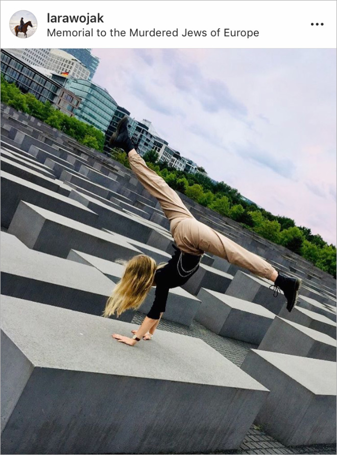 When selfie generation visits Holocaust Memorial in Berlin...