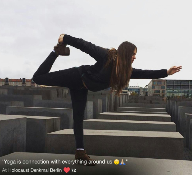 When selfie generation visits Holocaust Memorial in Berlin...