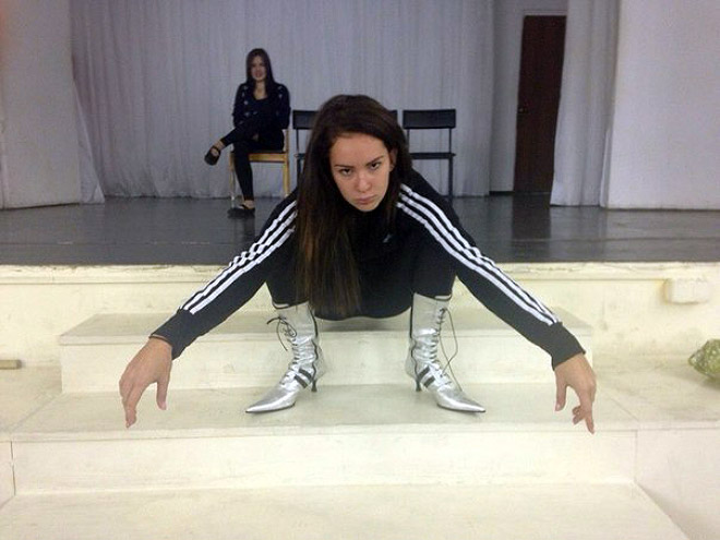 Russians love squatting while wearing tracksuits.