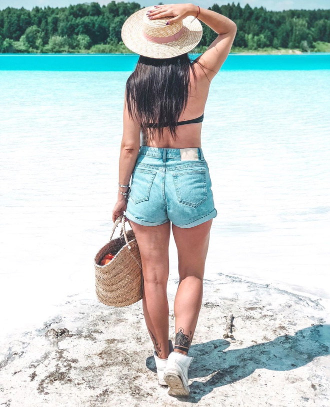 Selfie near a toxic lake.