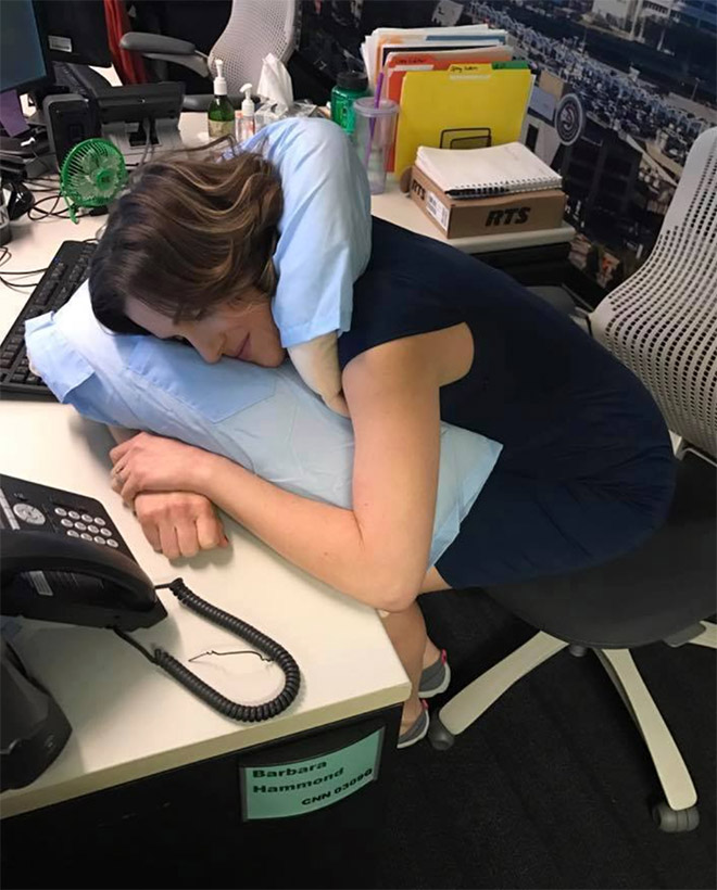 Lonely woman with a "boyfriend pillow".