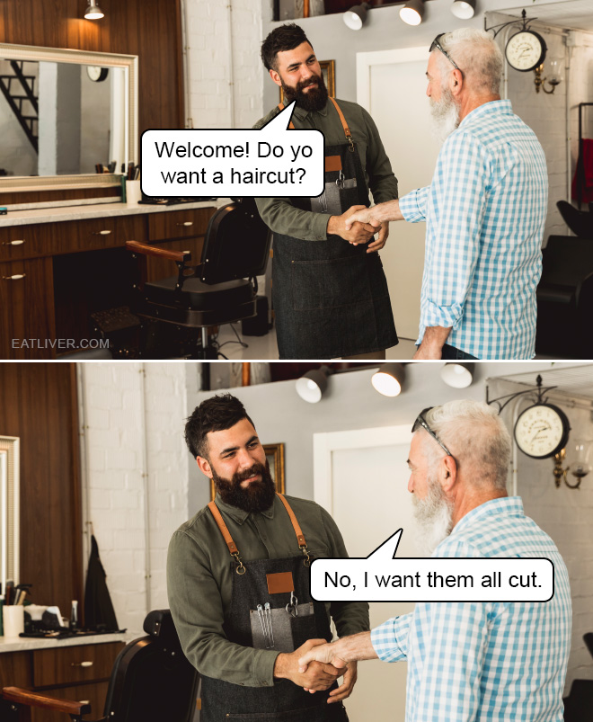 Barbershop dadjoke.