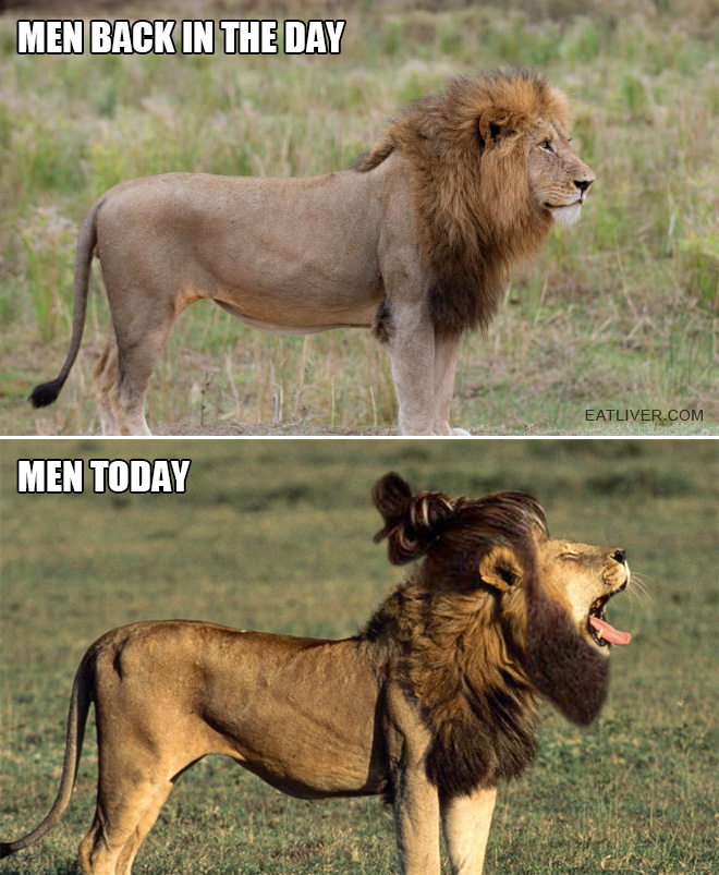 Men back in the day vs. men today.
