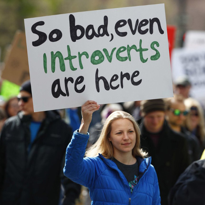 Funny climate change protest sign.