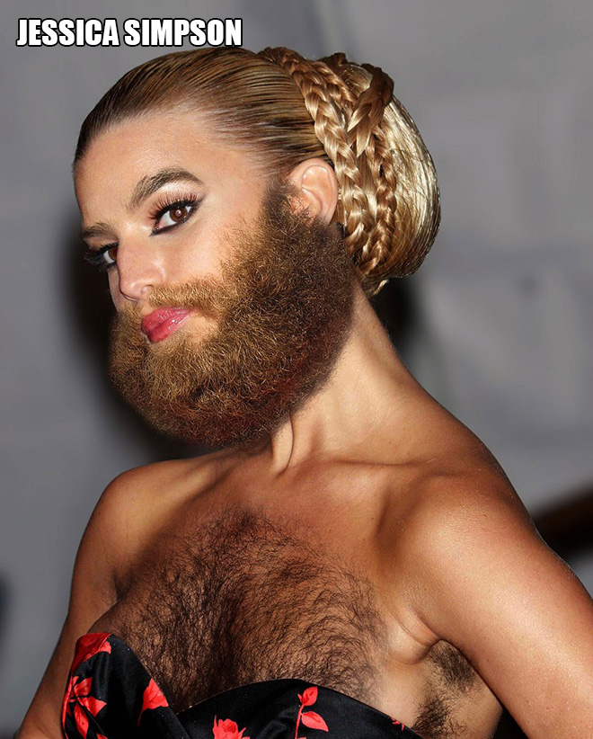 She looks so great with a beard, right?