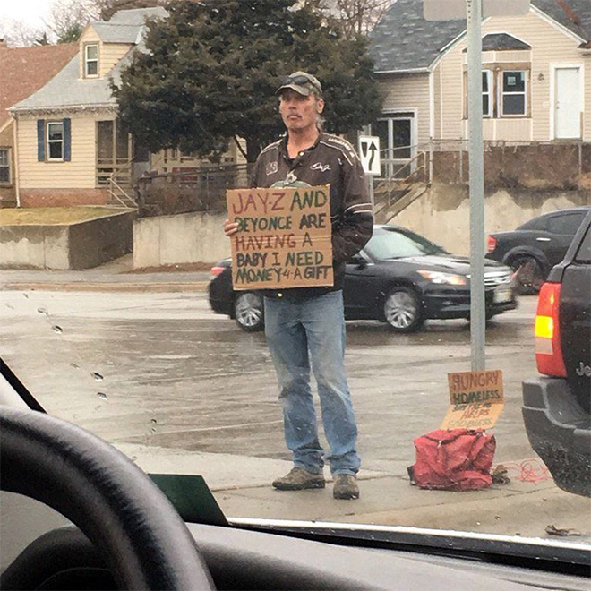 Hilarious homeless sign.