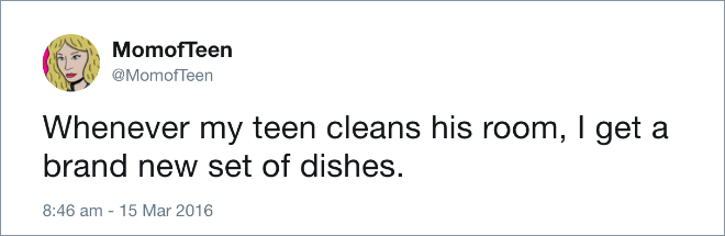 Funny tweet about teens.