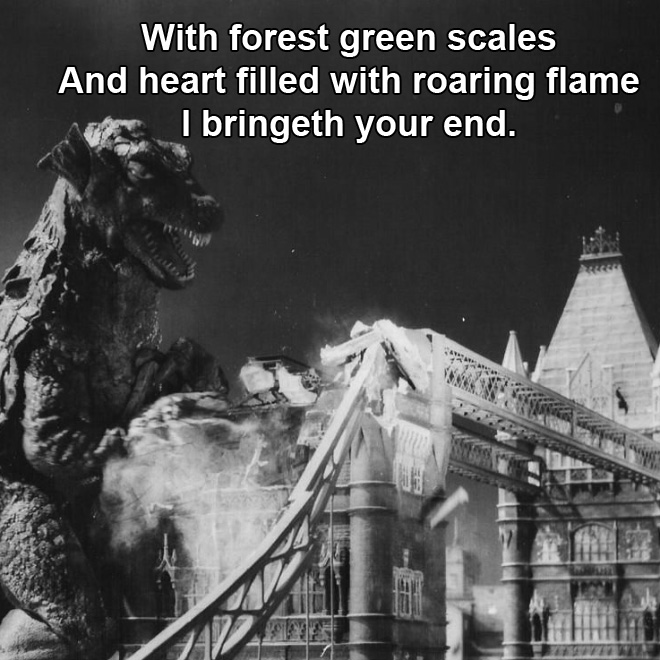 Godzilla haiku.