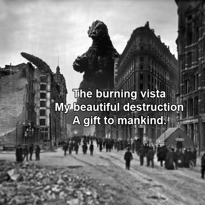 Godzilla haiku.