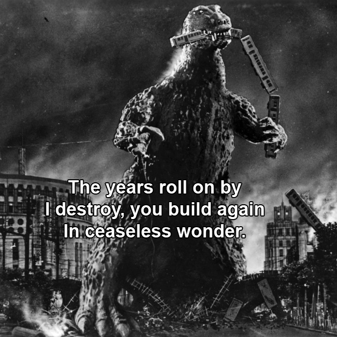 Godzilla haiku.