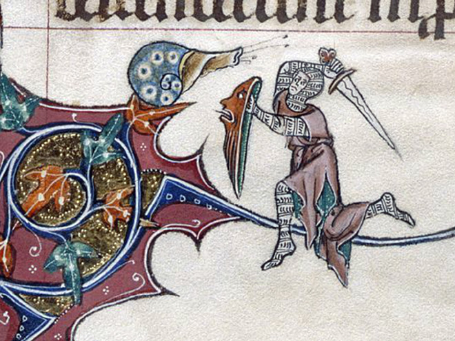 Knights really loved fighting snails in medieval books.