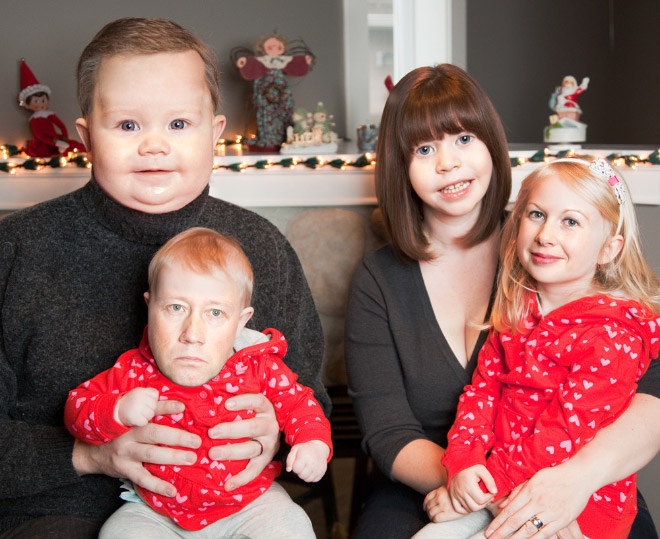 Face swap app used on a baby.