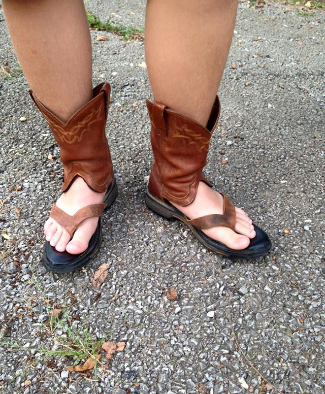 Yes, cowboy boot sandals are real...