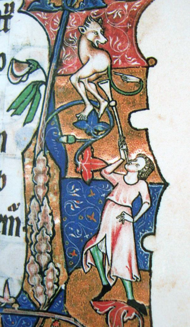 Medieval butt trumpeter.