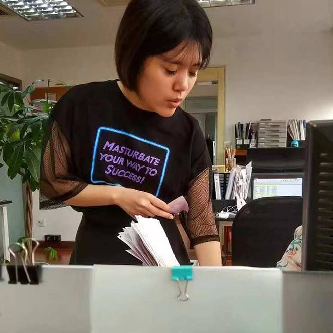You can see such shirts only in Asia...