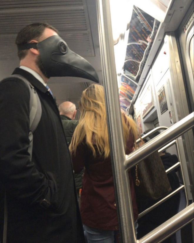 Some people wear masks in strange ways...