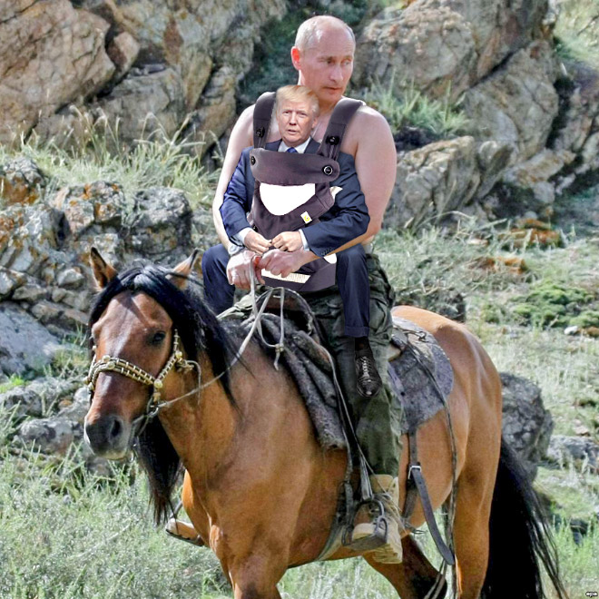 Papa Putin and little Donald.