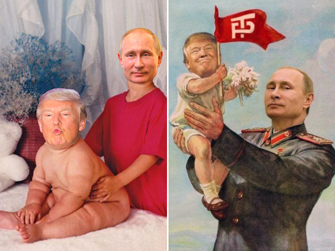 Papa Putin and little Donald.