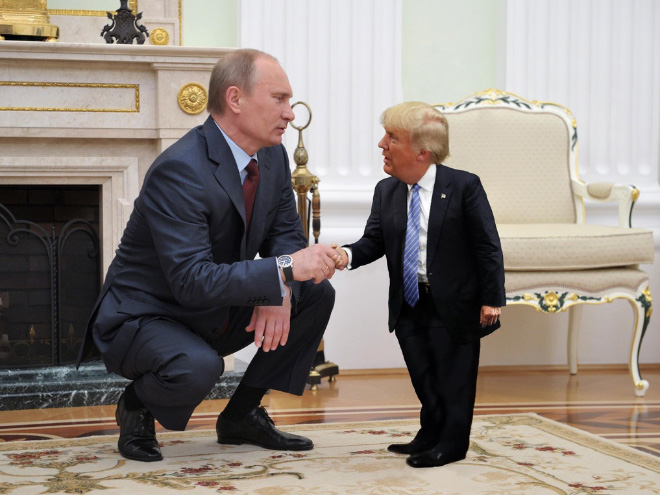 Papa Putin and little Donald.