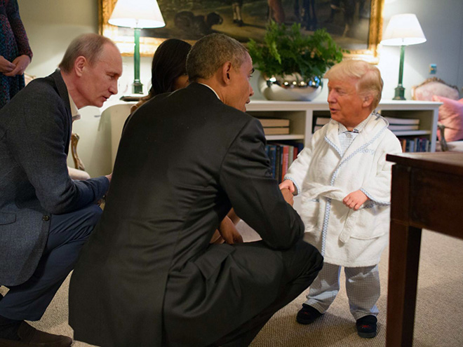 Papa Putin and little Donald.