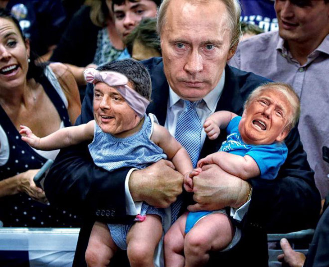 Papa Putin and little Donald.