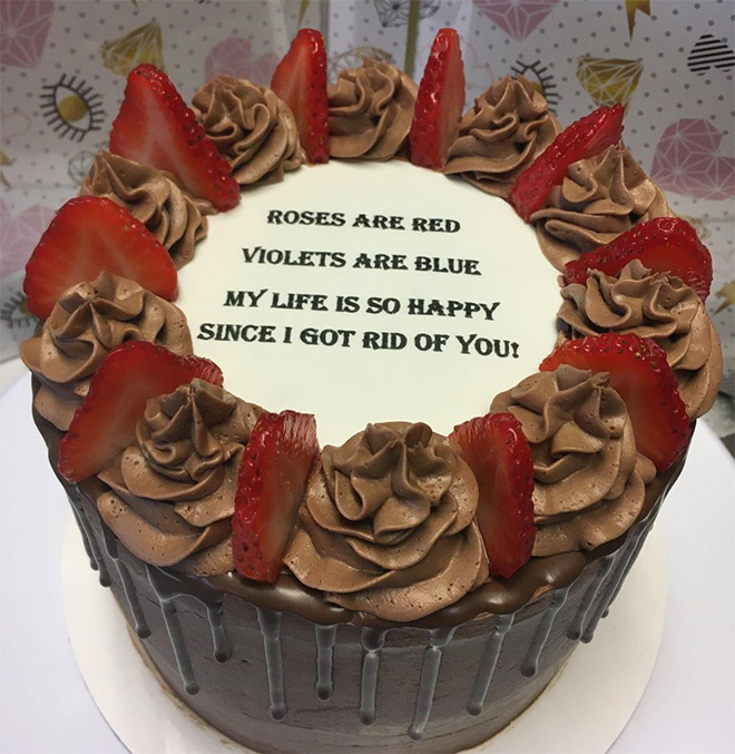 Funny divorce cake.