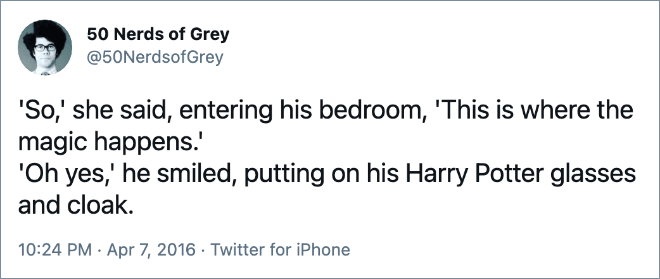 Nerdy "50 Shades of Grey" parody.