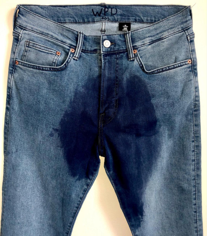 Jeans that look like you pissed yourself.