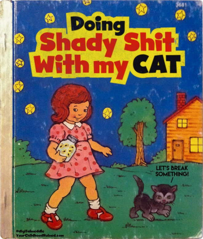 Sinister parody of kid's book.