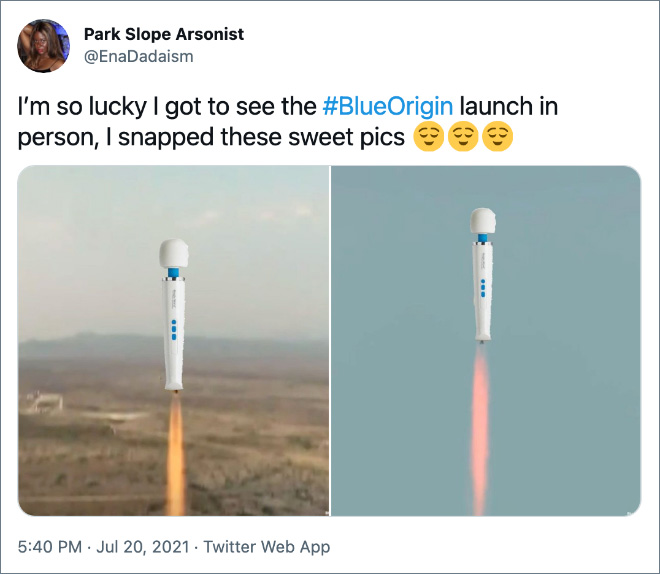 Twitter reaction to Jeff Bezos spaceflight.