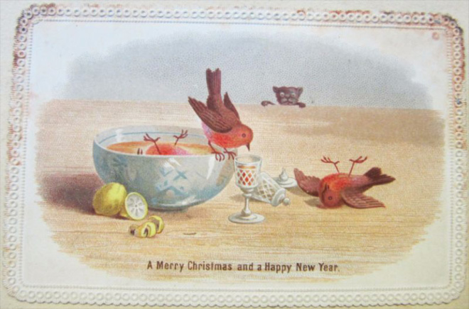 Creepy vintage Christmas card.