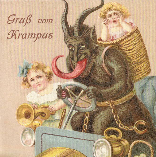 Creepy vintage Christmas card.