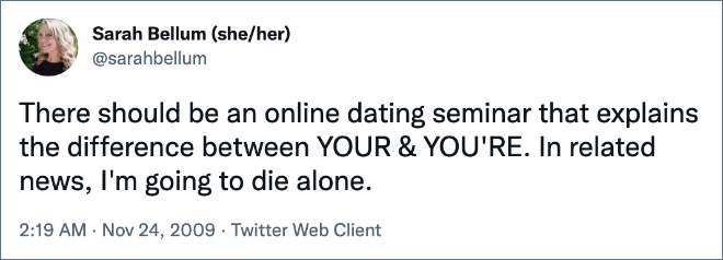 Brilliant tweet about dating.