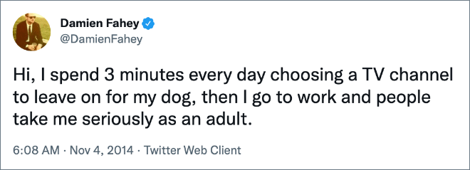 Funny tweet about dogs.